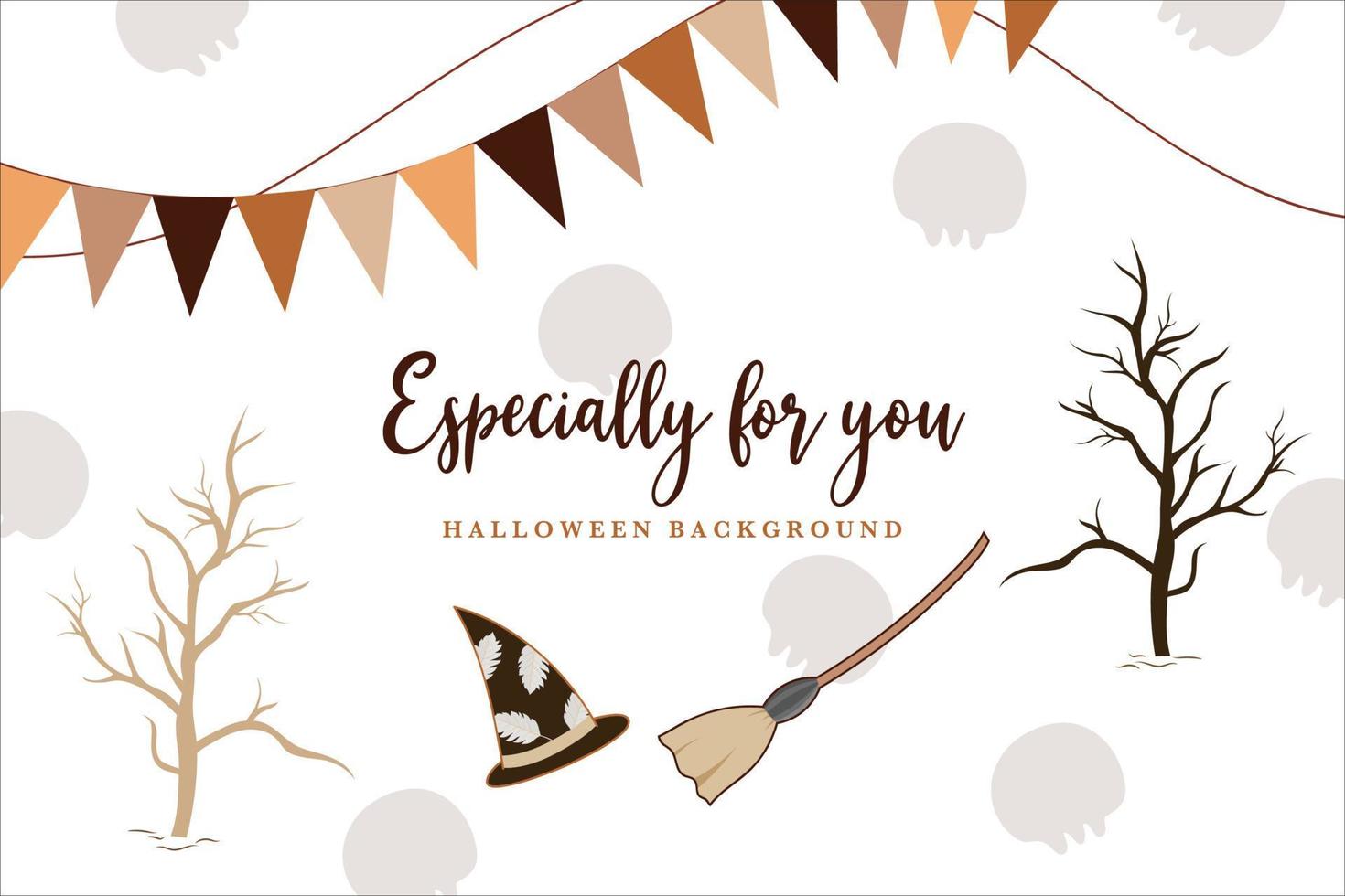 cute Halloween in fall template background vector