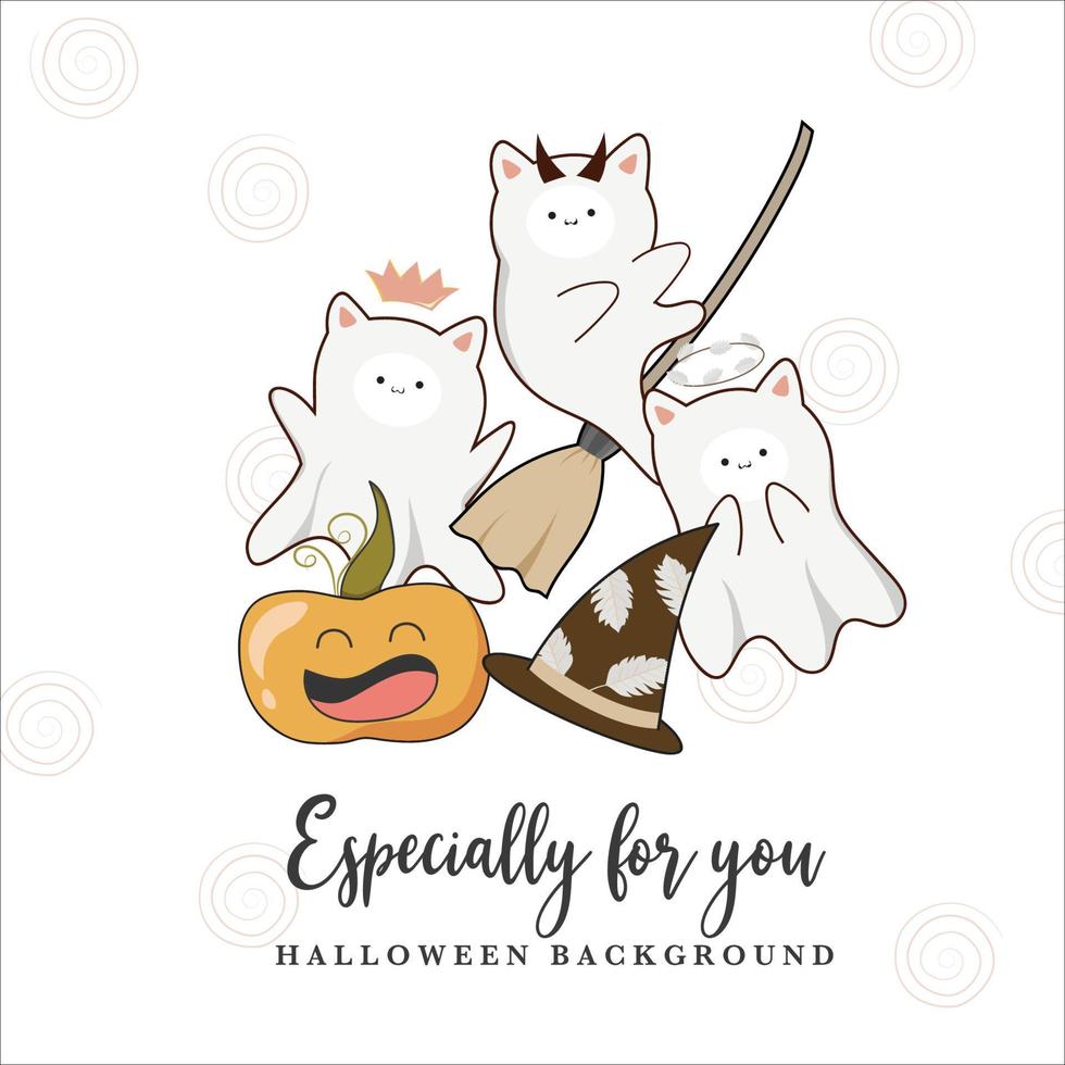 cute Halloween in fall template background vector