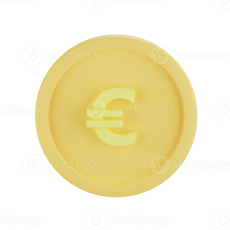 Euro coin icon 3d png