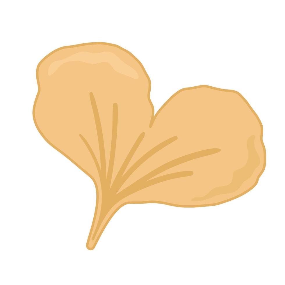 ilustración vectorial hojas de ginkgo de otoño beige sobre fondo blanco aislado. vector