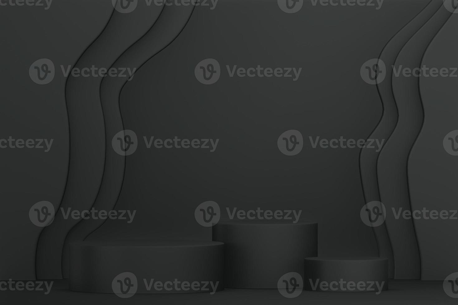 Black podium on background minimal design. 3D rendering photo