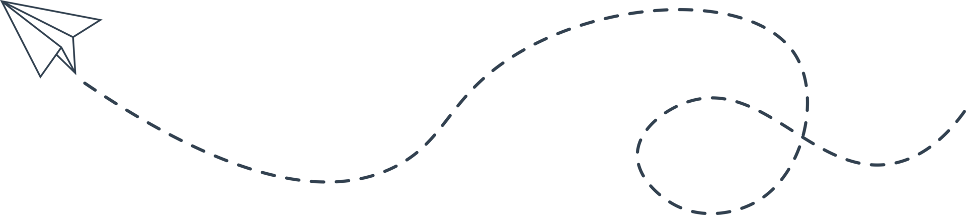 Papierfliegerroute mit gestrichelter Linie png