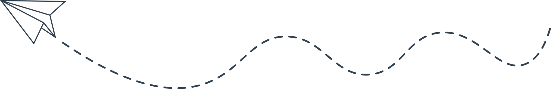 ruta de avión de papel de línea discontinua png