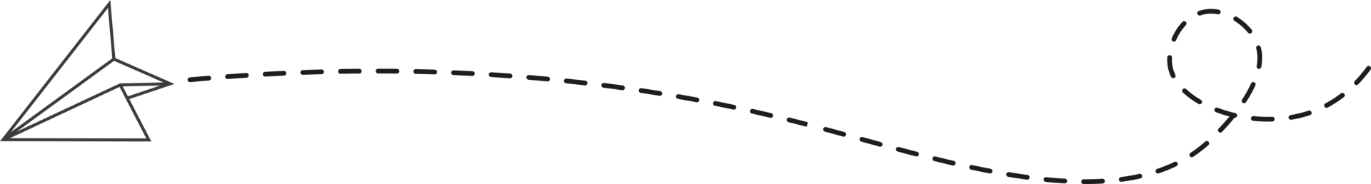 ruta de avión de papel de línea discontinua png