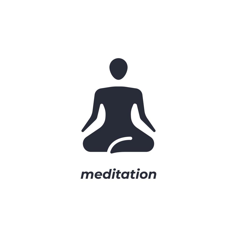 Vector sign of meditation symbol is isolated on a white background. icon color editable.