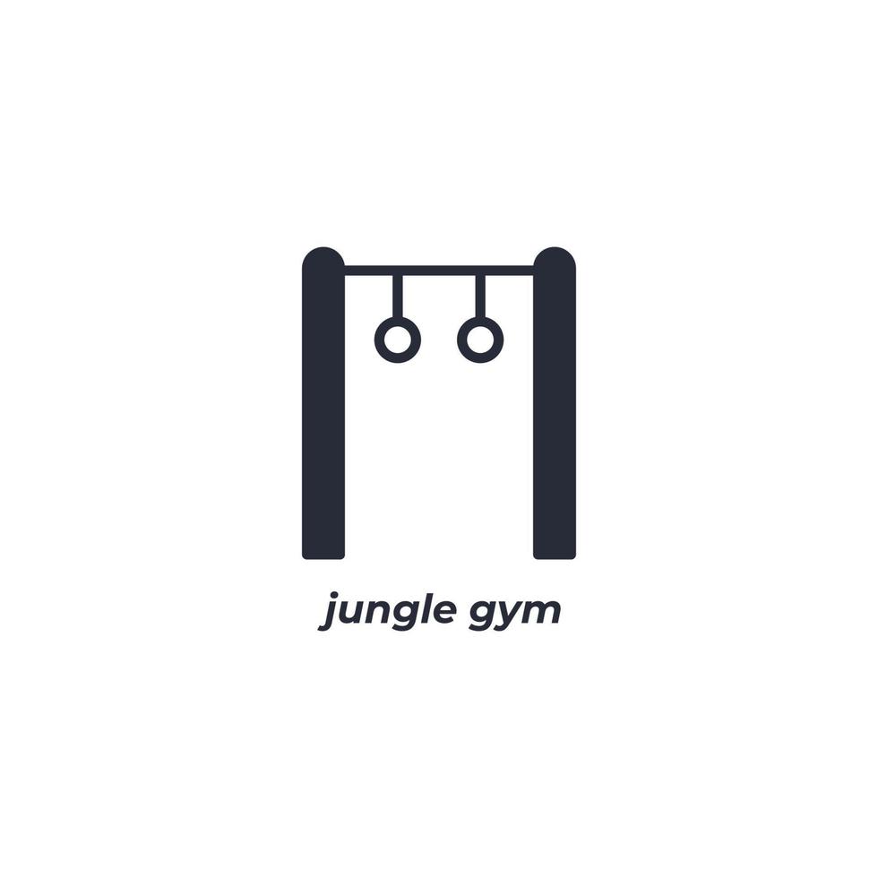 el signo vectorial del símbolo del gimnasio de la jungla está aislado en un fondo blanco. color de icono editable. vector