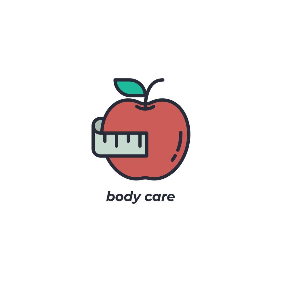 Vector sign of body care symbol is isolated on a white background. icon color editable.