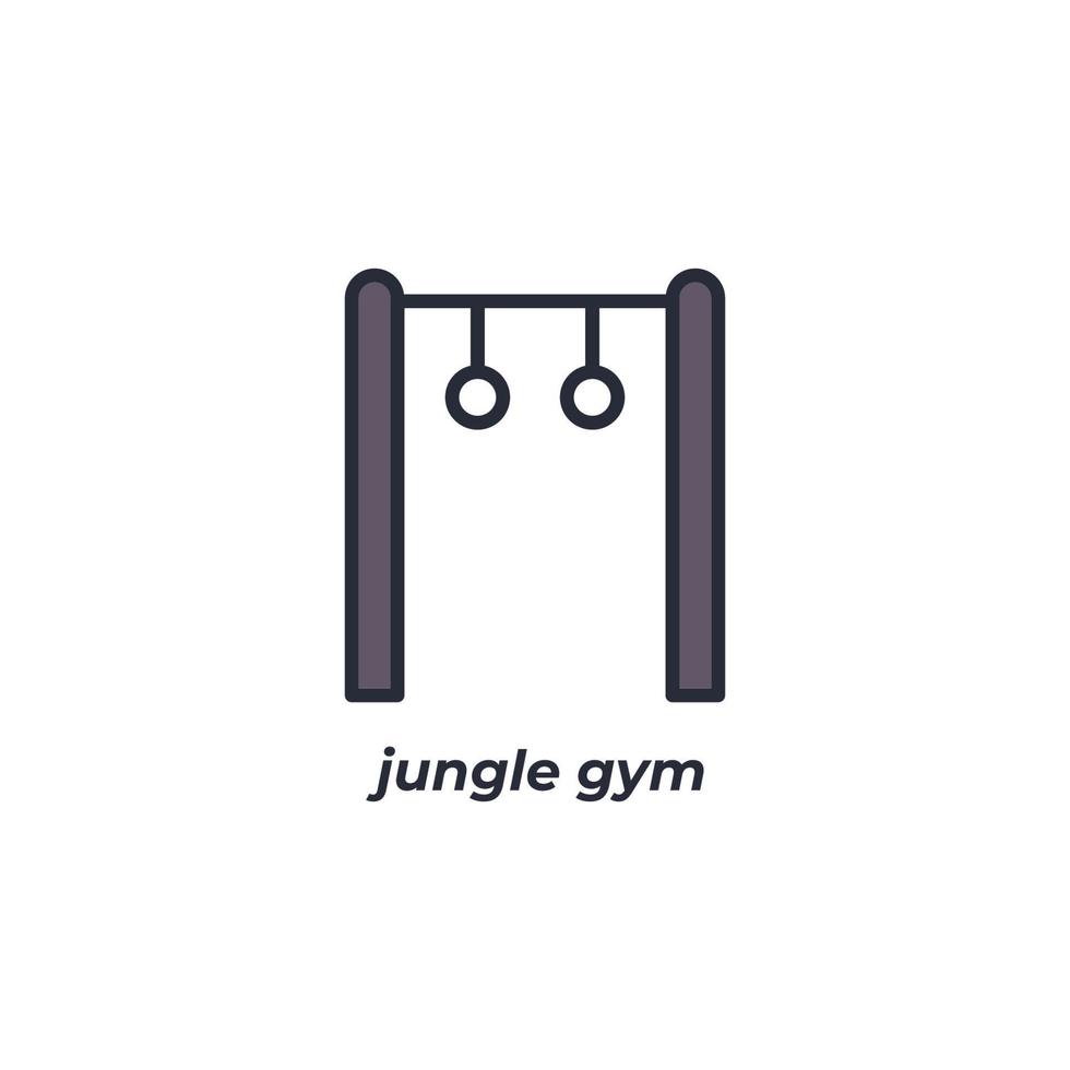 Vector sign of jungle gym symbol is isolated on a white background. icon color editable.