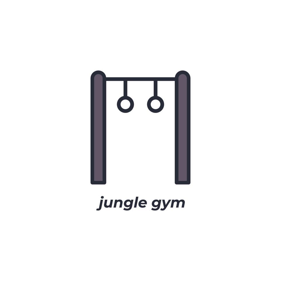 el signo vectorial del símbolo del gimnasio de la jungla está aislado en un fondo blanco. color de icono editable. vector