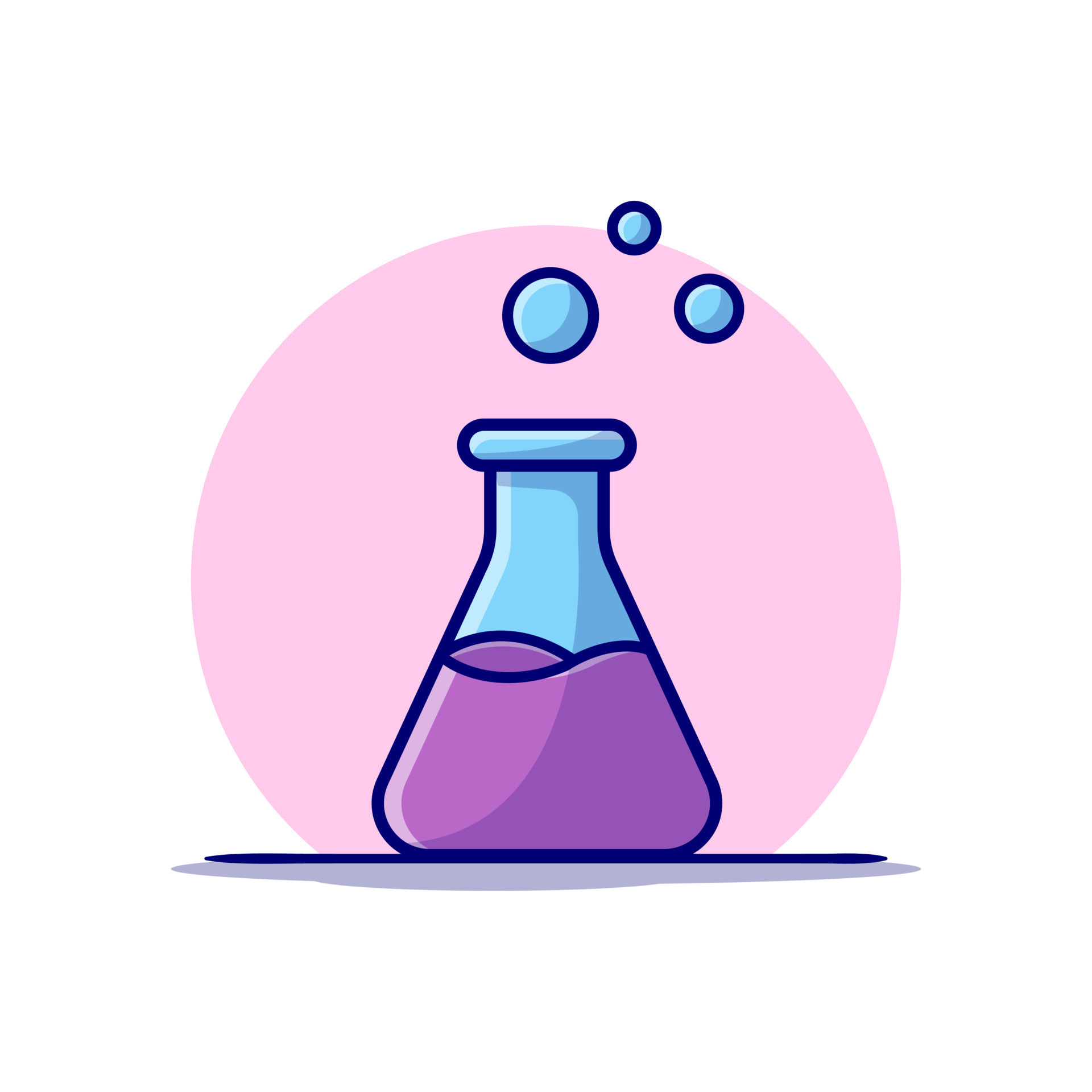 Beaker Glass With Solution Cartoon Vector Icon Illustration. Science