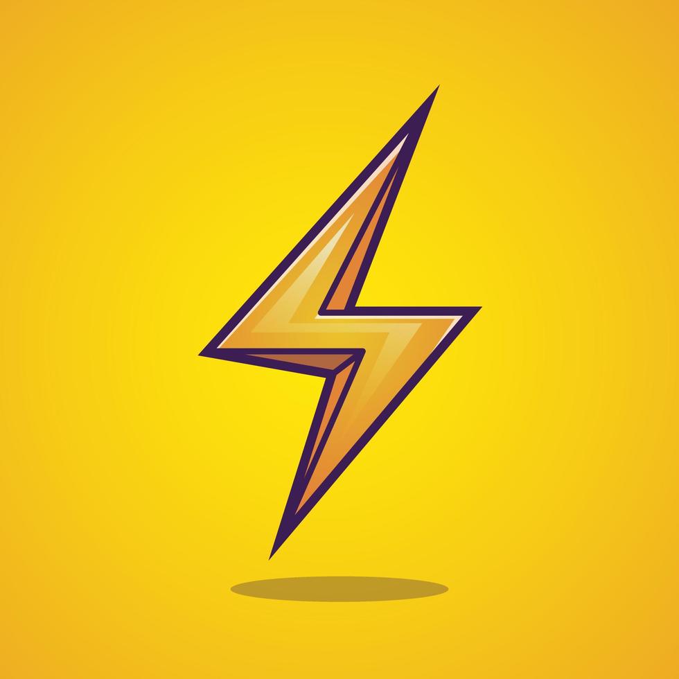 Lightning Thunder Bolt Sign Cartoon Vector Icon Illustration.  Symbol Object Icon Concept Isolated Premium Vector. Flat  Cartoon Style