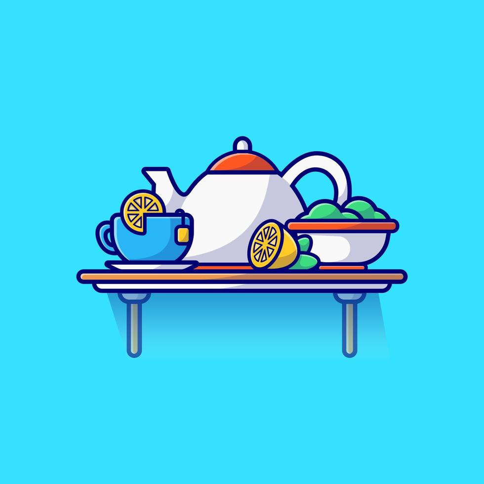 ilustración de icono de vector de dibujos animados de tiempo de té. bebida objeto icono concepto aislado premium vector. estilo de dibujos animados plana