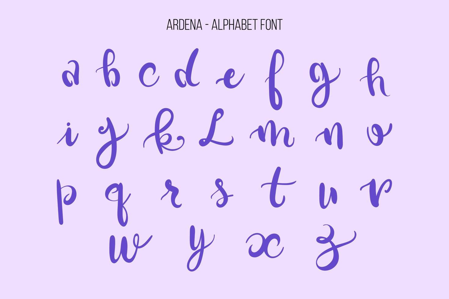 font type alphabet calligraph Ardena vector