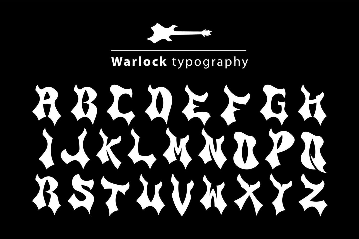 Typography warlock font vector