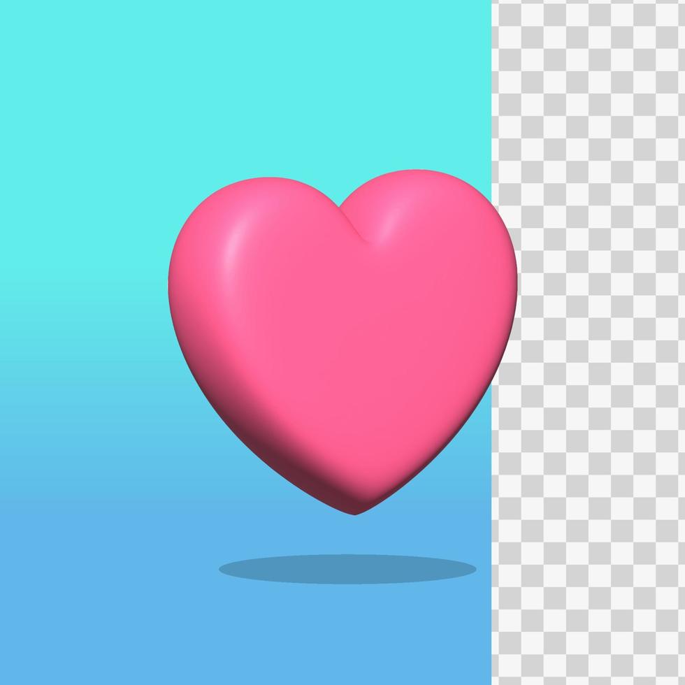 render 3d de corazón vector