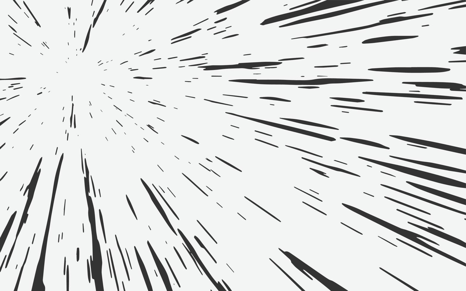 grunge líneas radiales angustiadas para cómics aislados sobre fondo blanco explosión cómica ilustración vectorial elemento de diseño de cómic vector