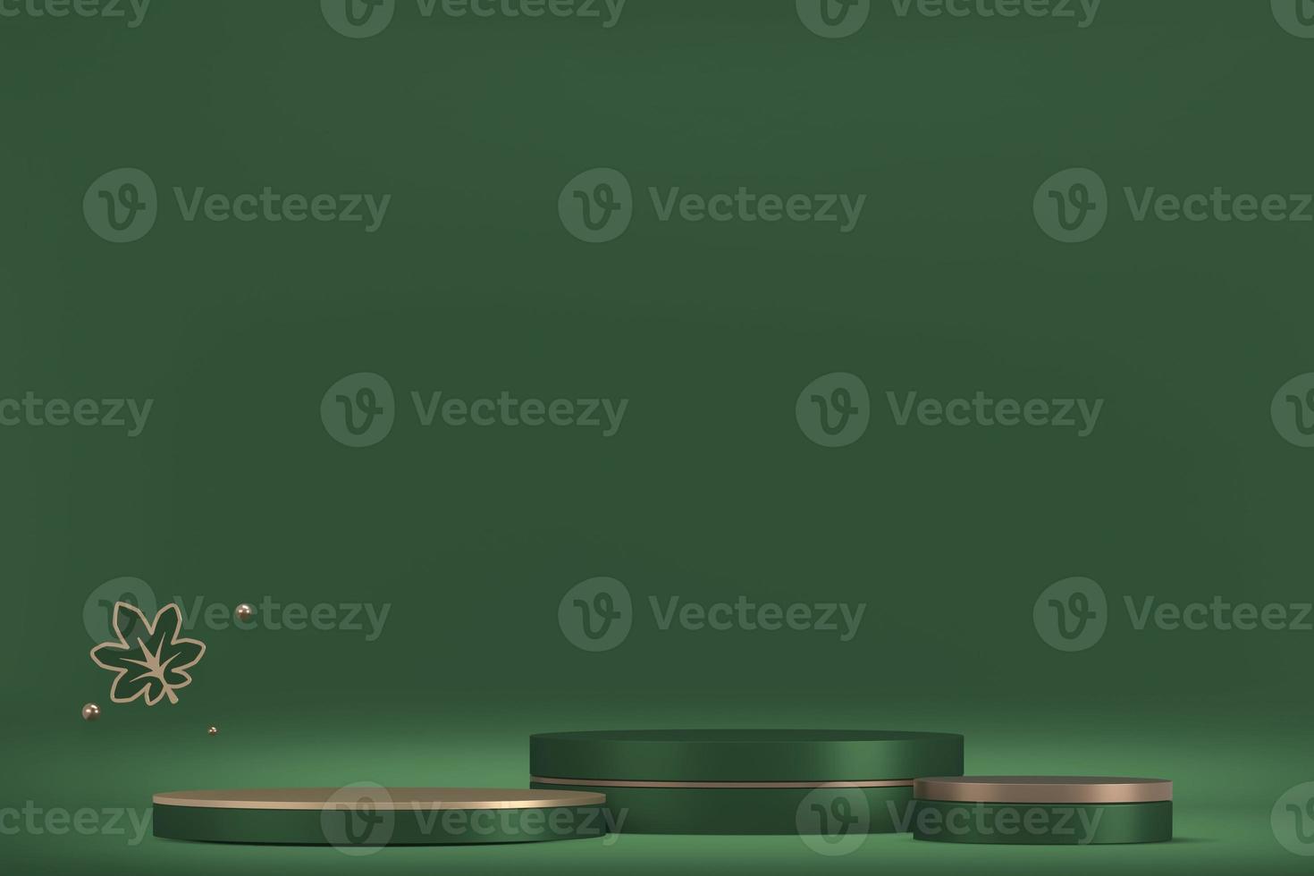 Luxury japan green podium decoration suitable for products.3D rendering photo