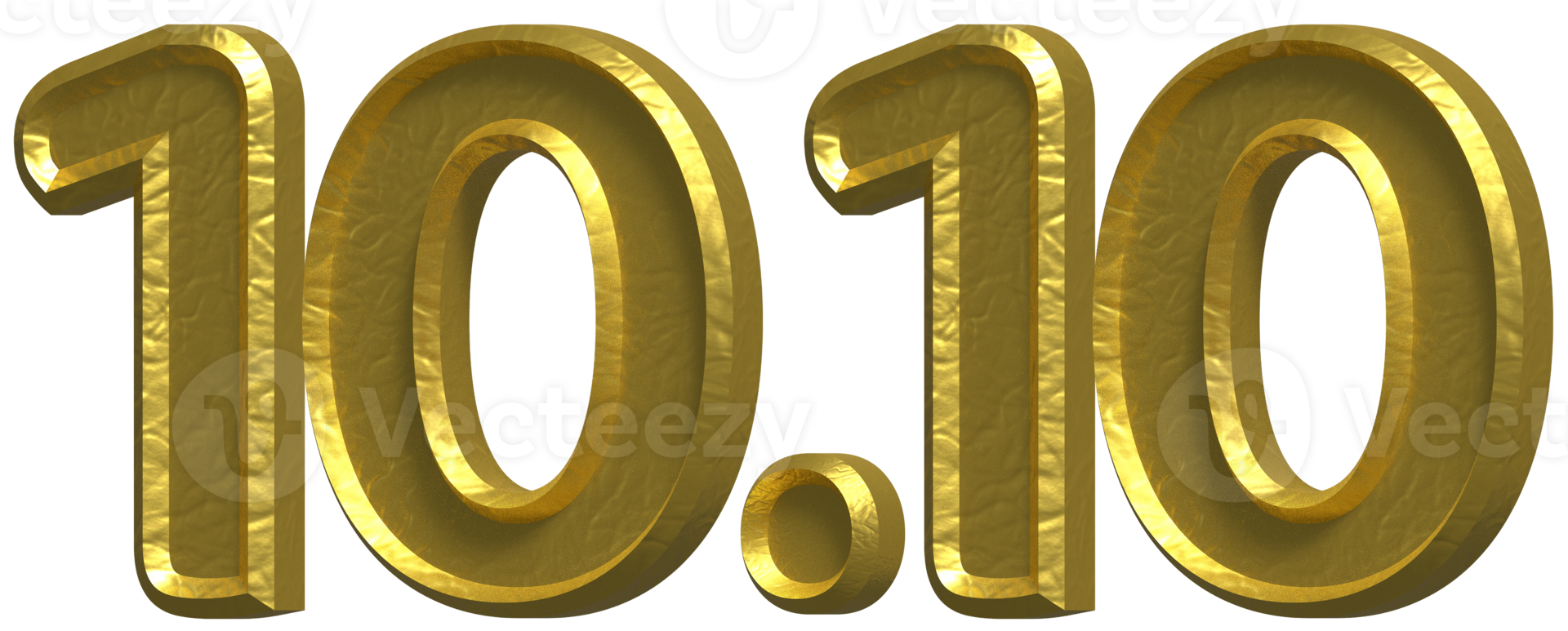 10.10 Sale 3D Number Illustration Concept Design png