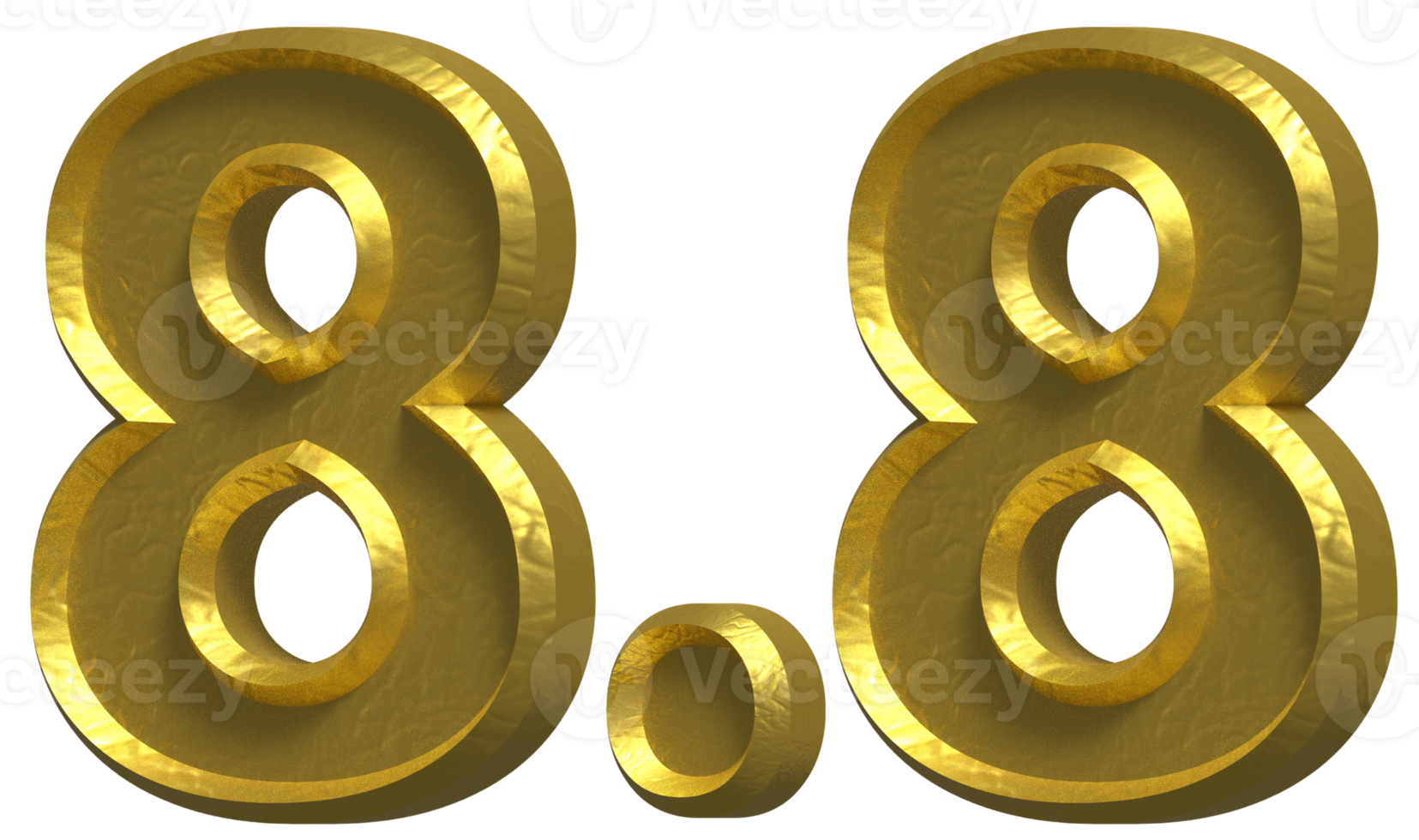 8.8 Sale 3D Number Illustration Concept Design png