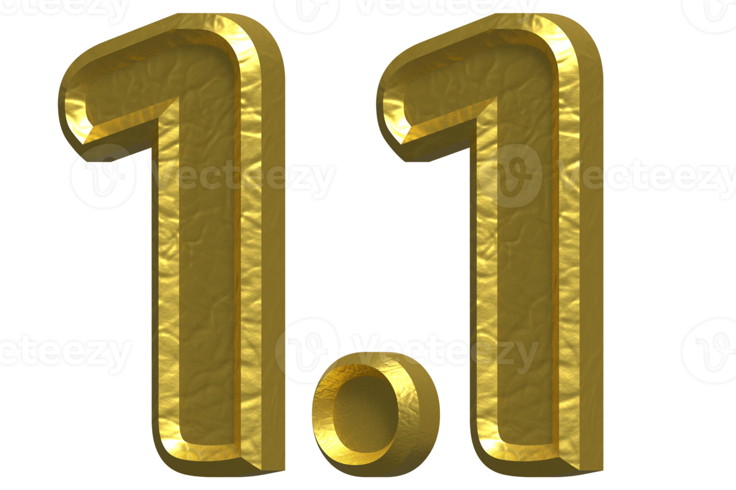 1.1 Sale 3D Number Illustration Concept Design png