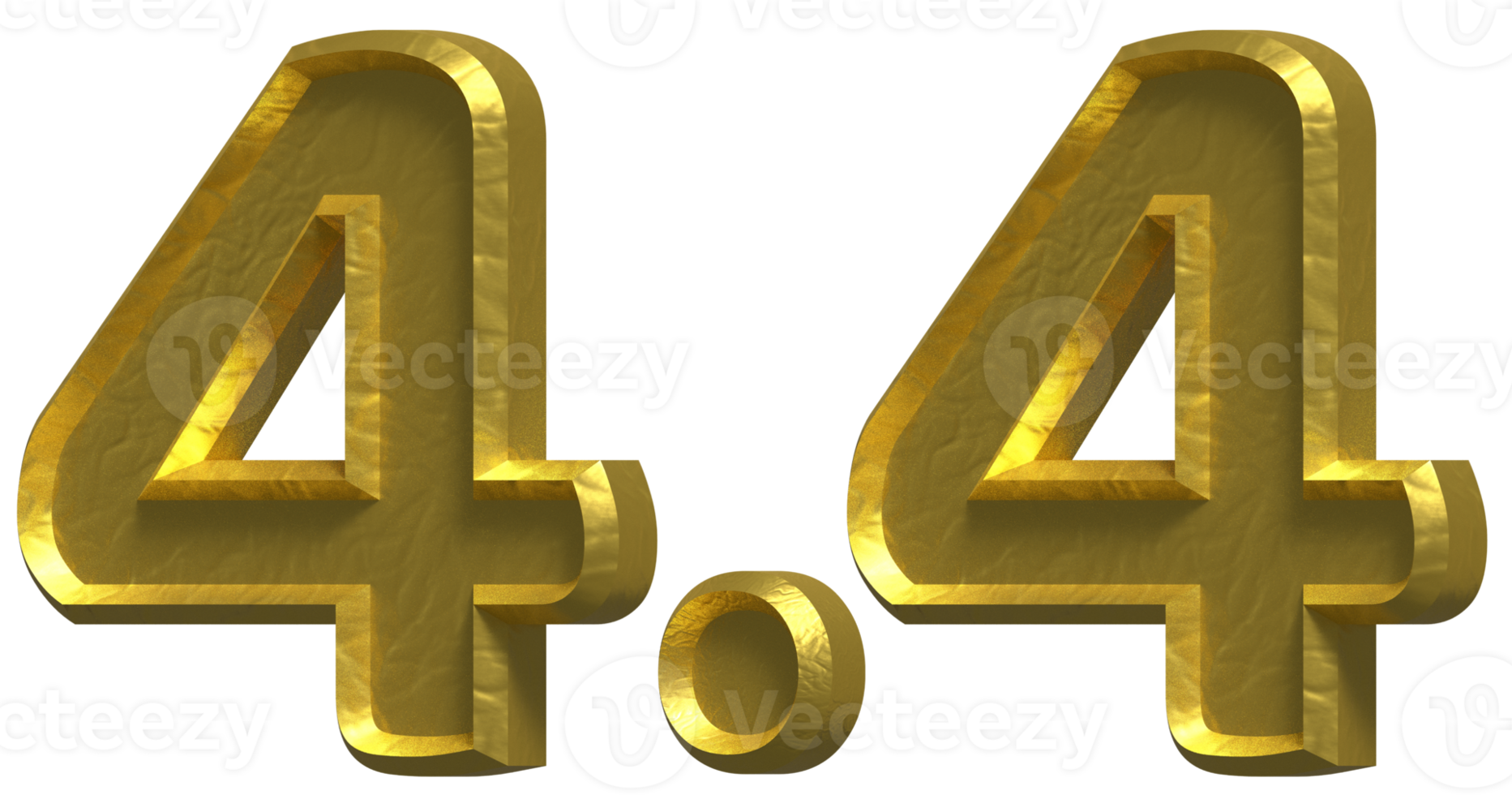 4.4 Sale 3D Number Illustration Concept Design png