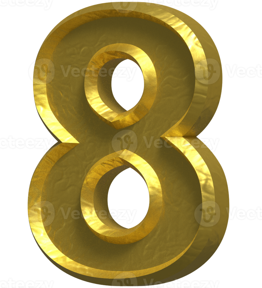 Number 8 - 3D Number Illustration Concept Design png