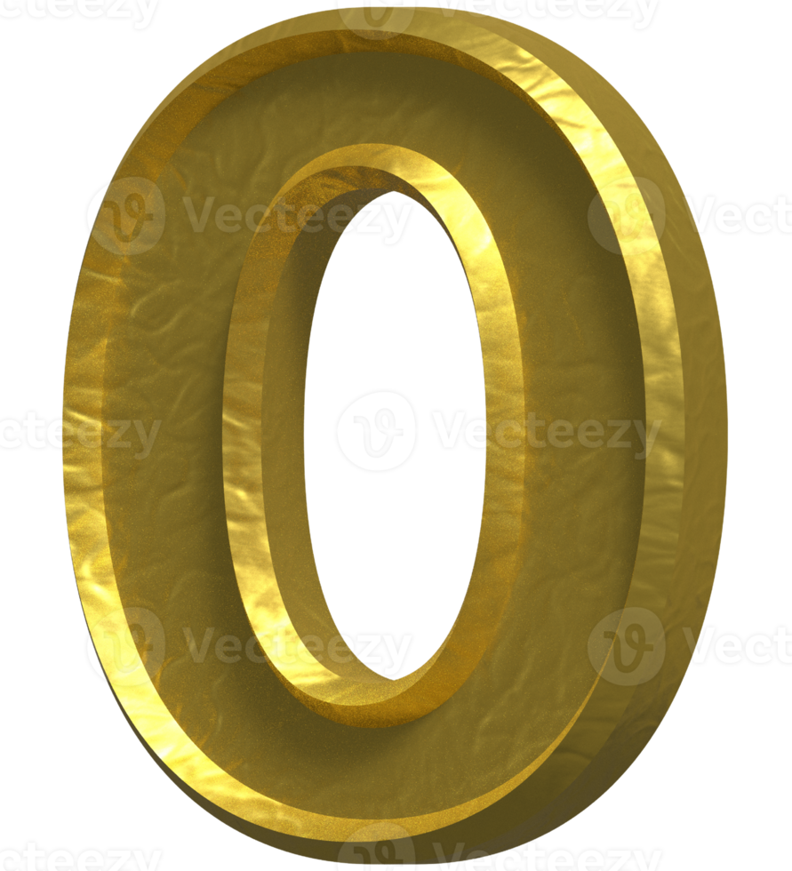 Number Zero - 3D Number Illustration Concept Design png