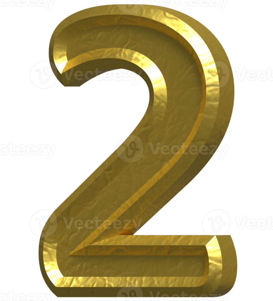 Number 2 - 3D Number Illustration Concept Design png