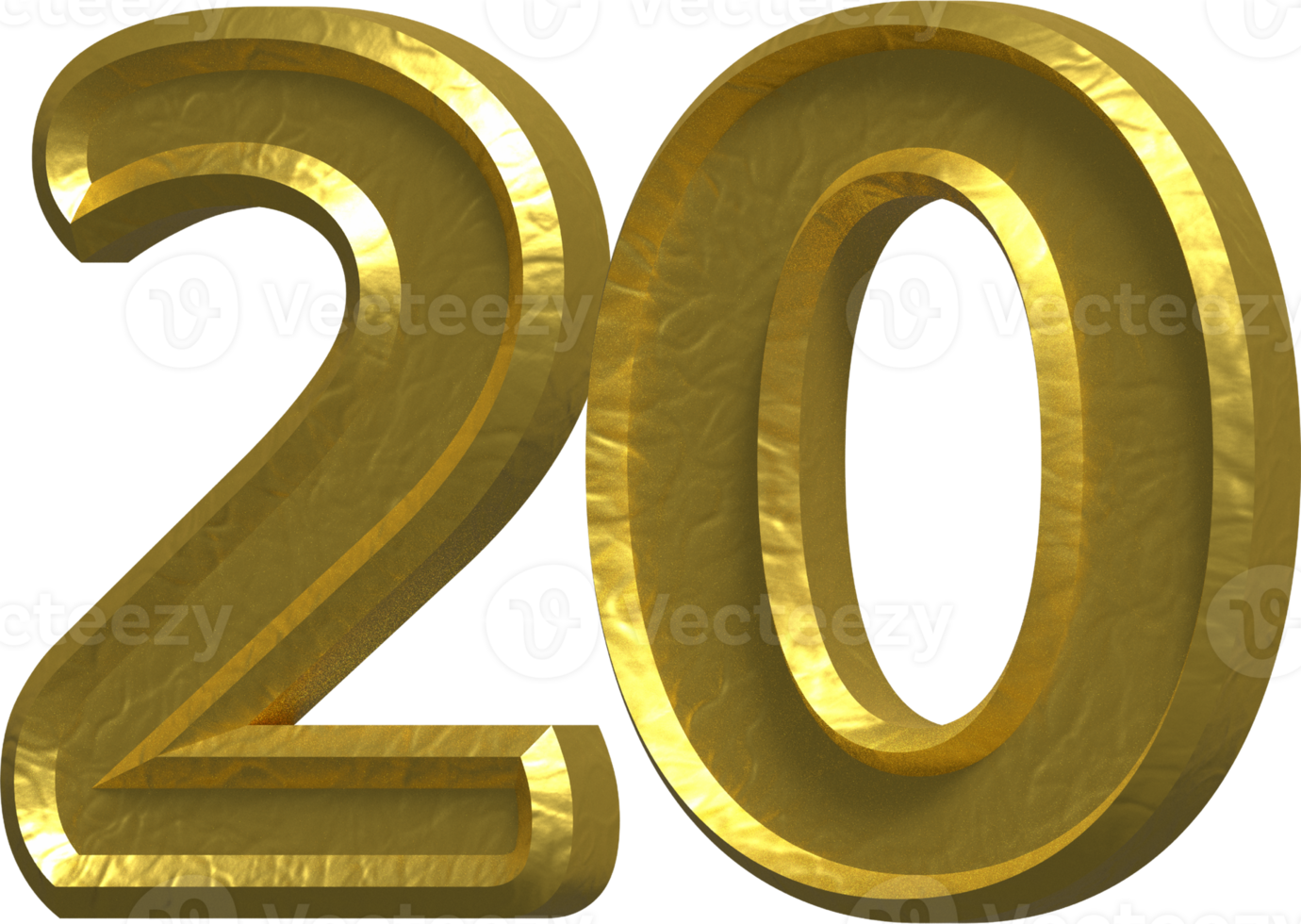 20 Years 3D Number Illustration Concept Design png