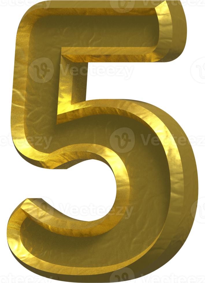 Number 5 - 3D Number Illustration Concept Design png