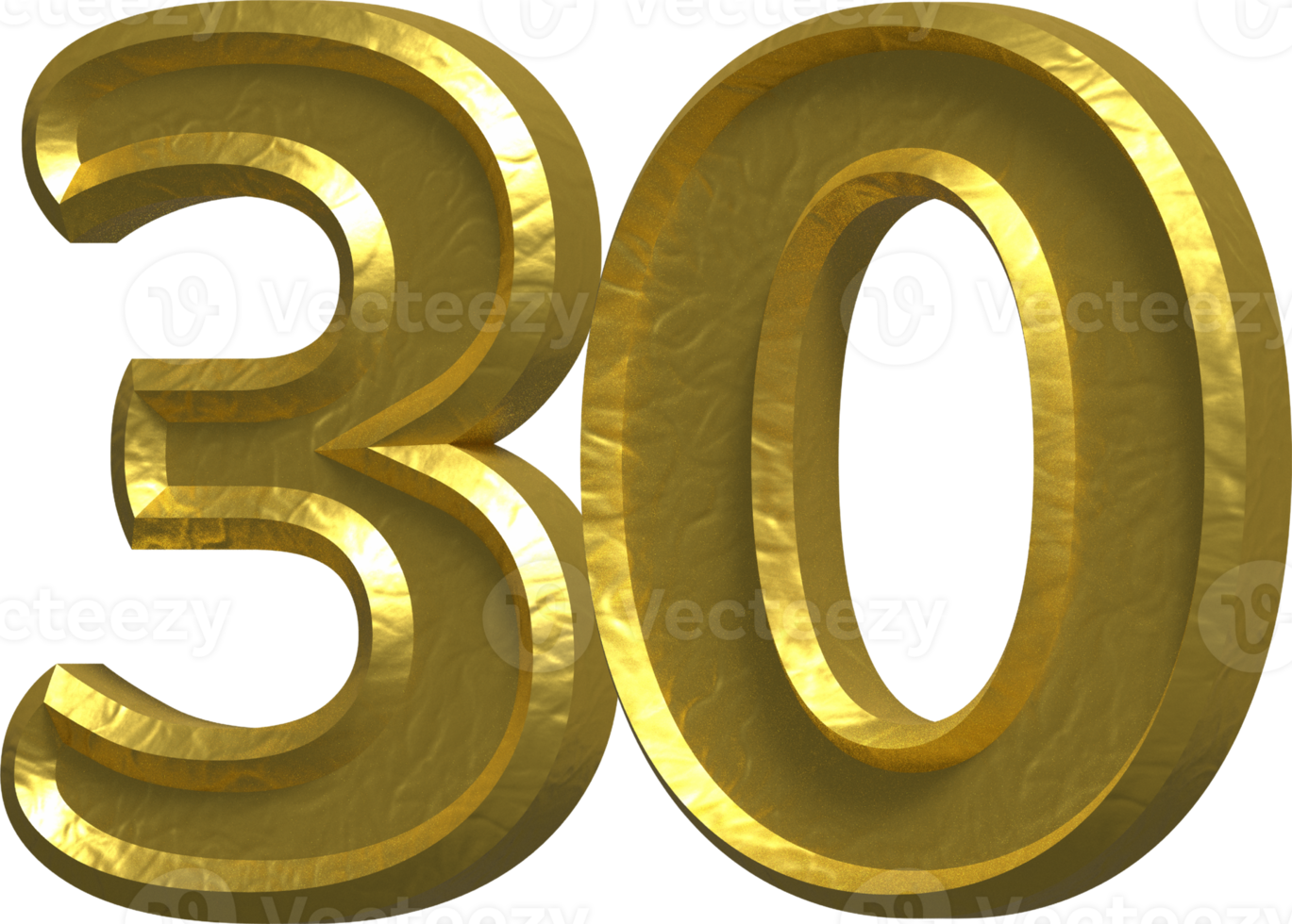 30 Years 3D Number Illustration Concept Design png