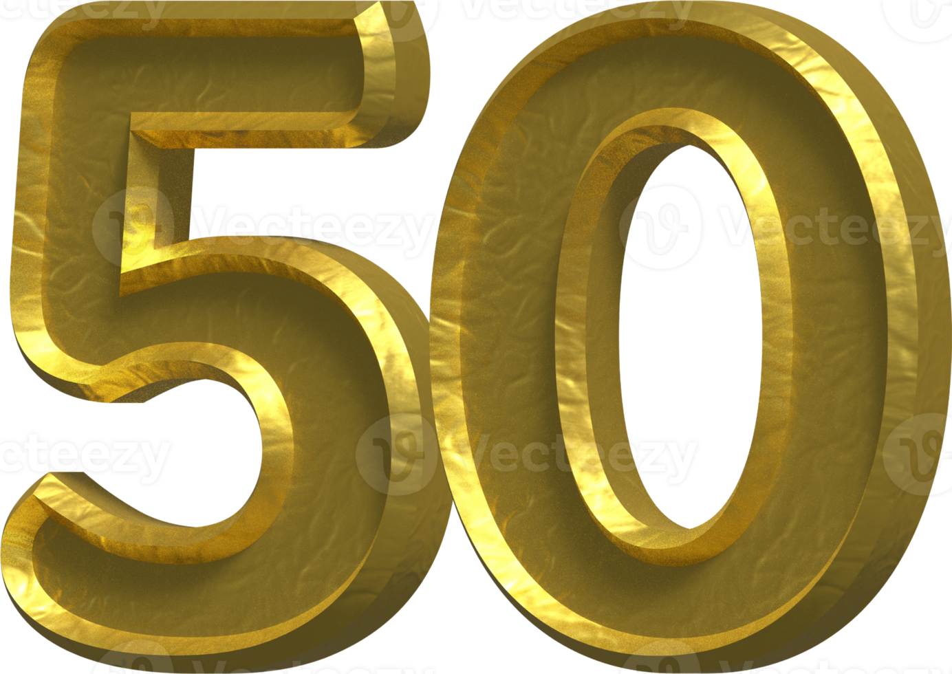 50 ans de conception de concept d'illustration de nombre 3d png