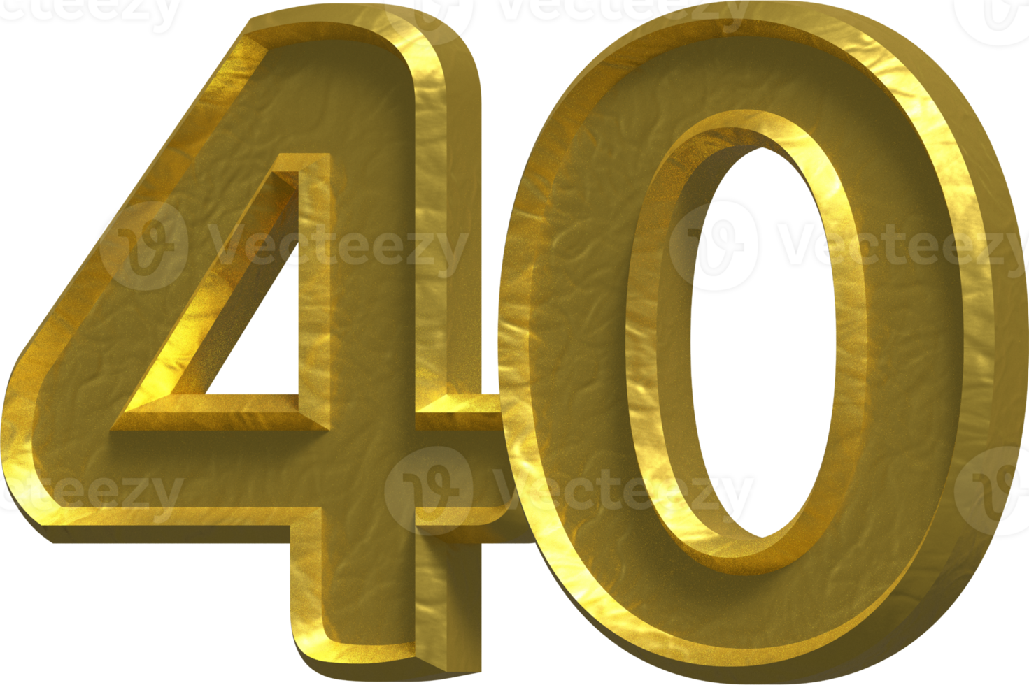 40 Years 3D Number Illustration Concept Design png