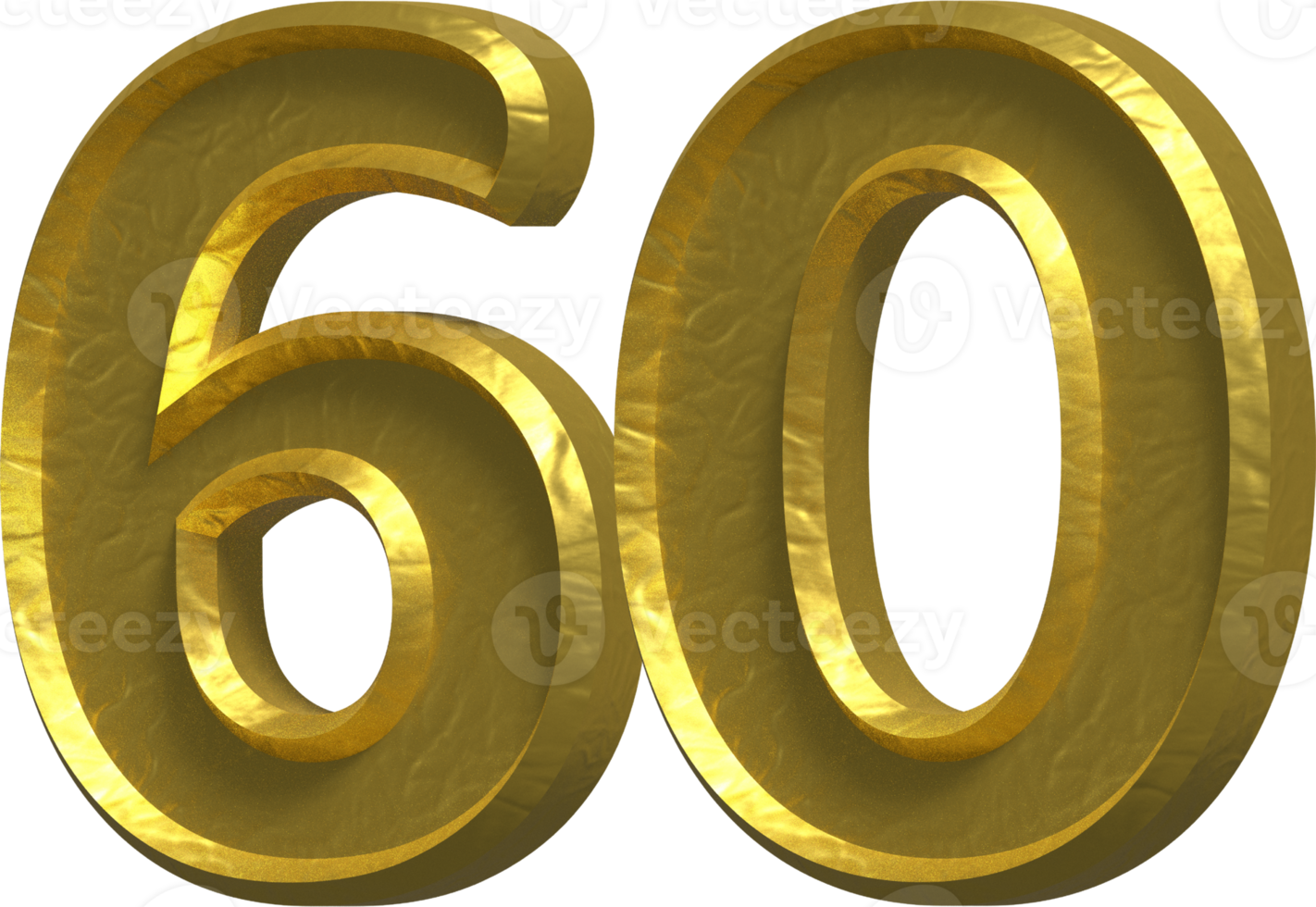 60 ans de conception de concept d'illustration de numéro 3d png