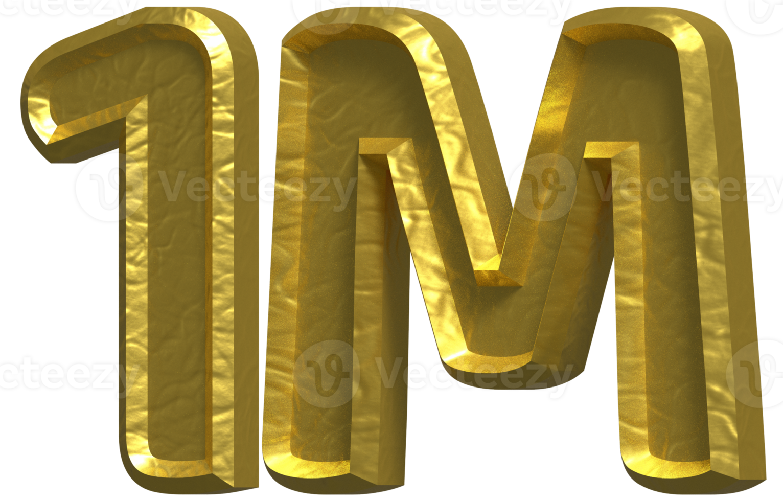 1M 3D Number Illustration Concept Design png