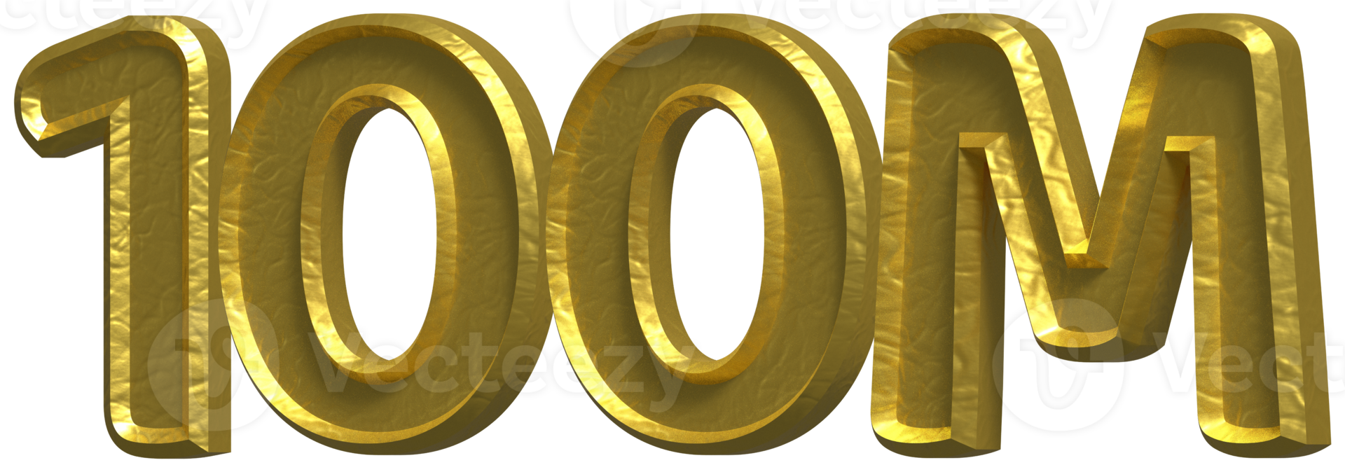 100M 3D Number Illustration Concept Design png