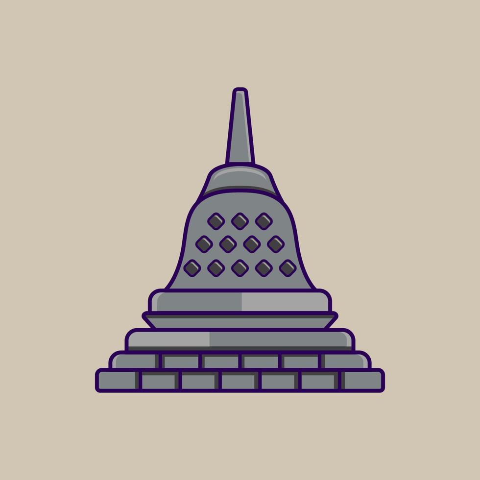 the beauty of borobudur temple vector