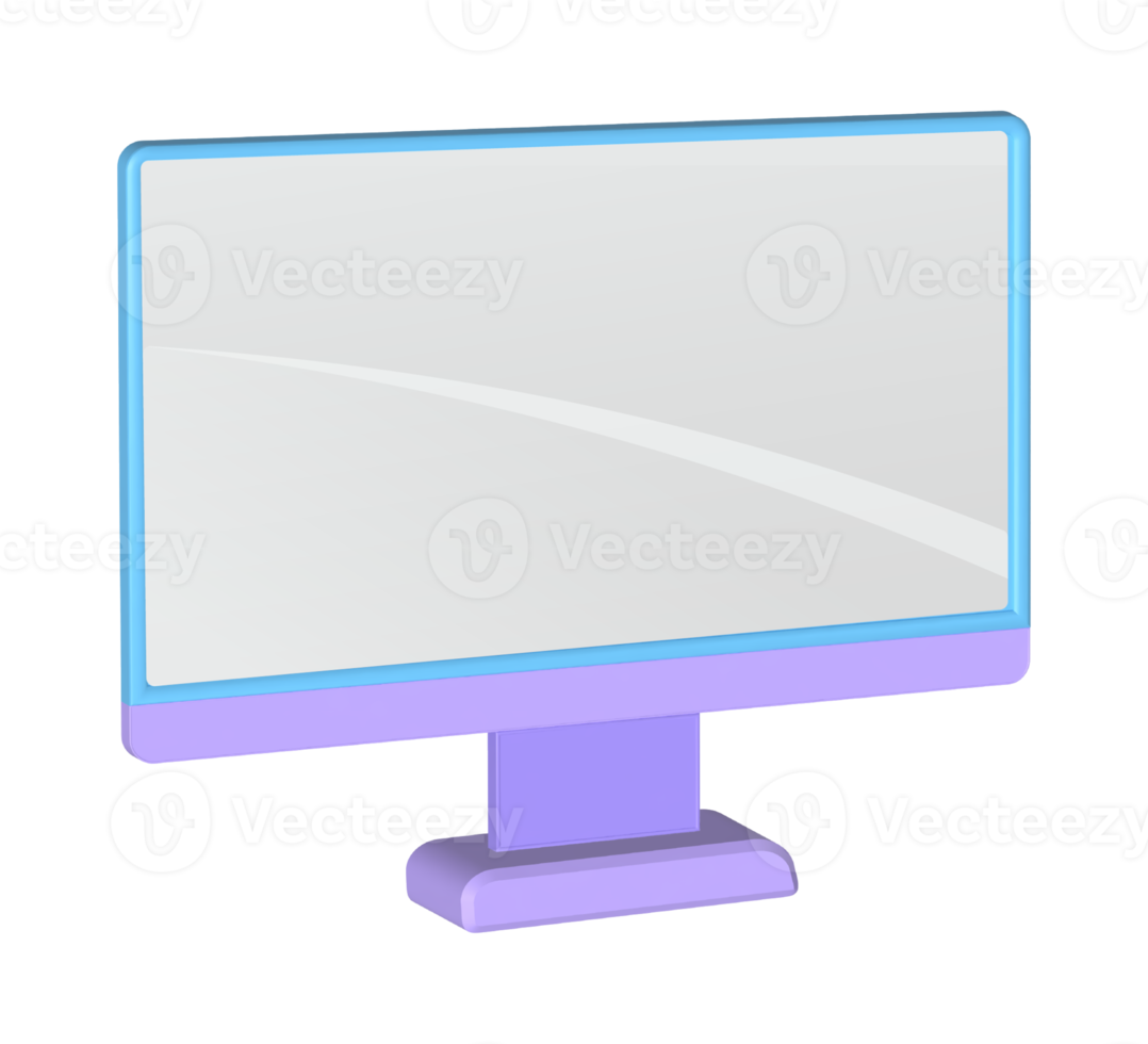 monitor realista pc 3d renderizado png