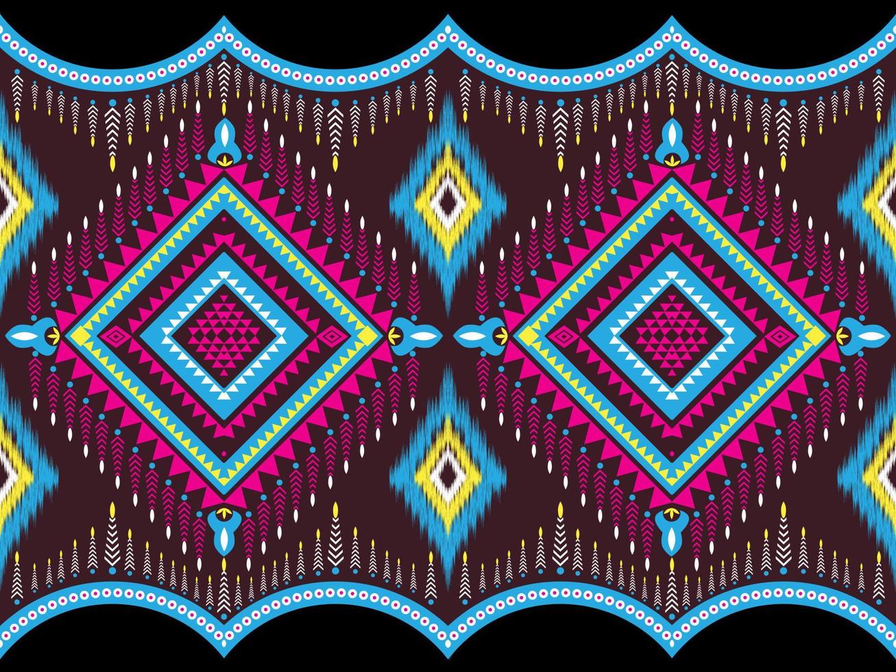 Multicolored Ethnic Pattern Background Vector Illustration