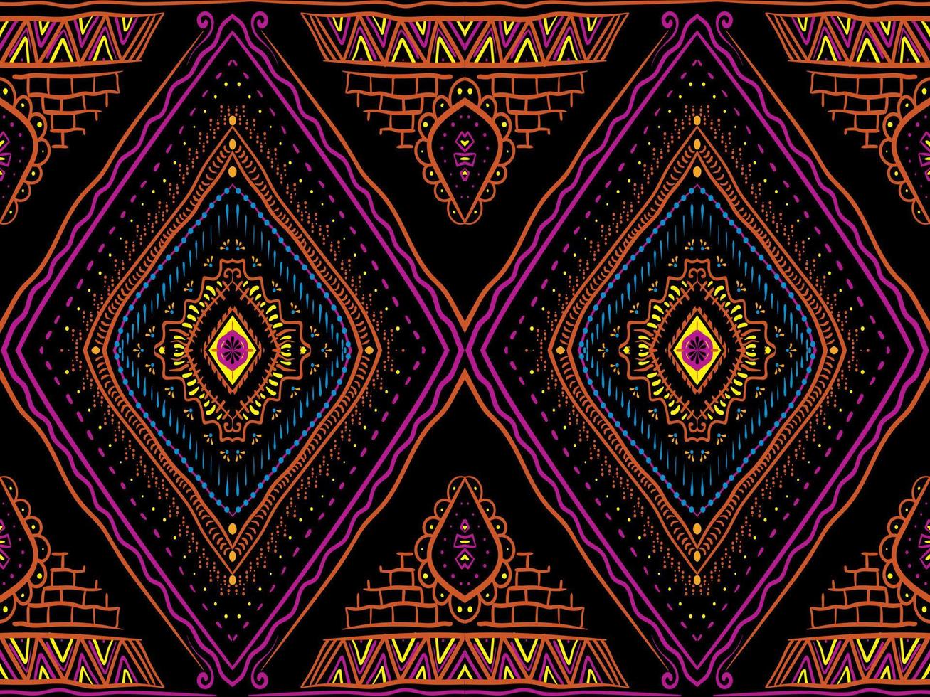 traditional oriental ethnic geometric pattern Background Design Carpet Wallpaper Clothes Wrap Vector Illustration Embroidery Style