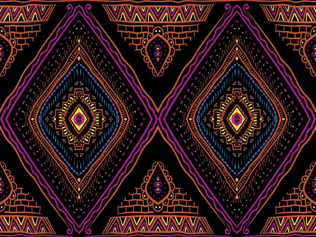 traditional oriental ethnic geometric pattern Background Design Carpet Wallpaper Clothes Wrap Vector Illustration Embroidery Style