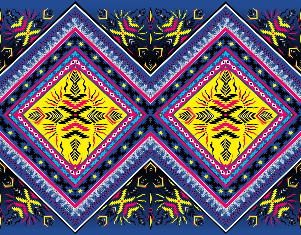 diseño de fondo de patrón geométrico étnico oriental, alfombra, papel pintado, ropa, envoltura, ilustración de bordado vector