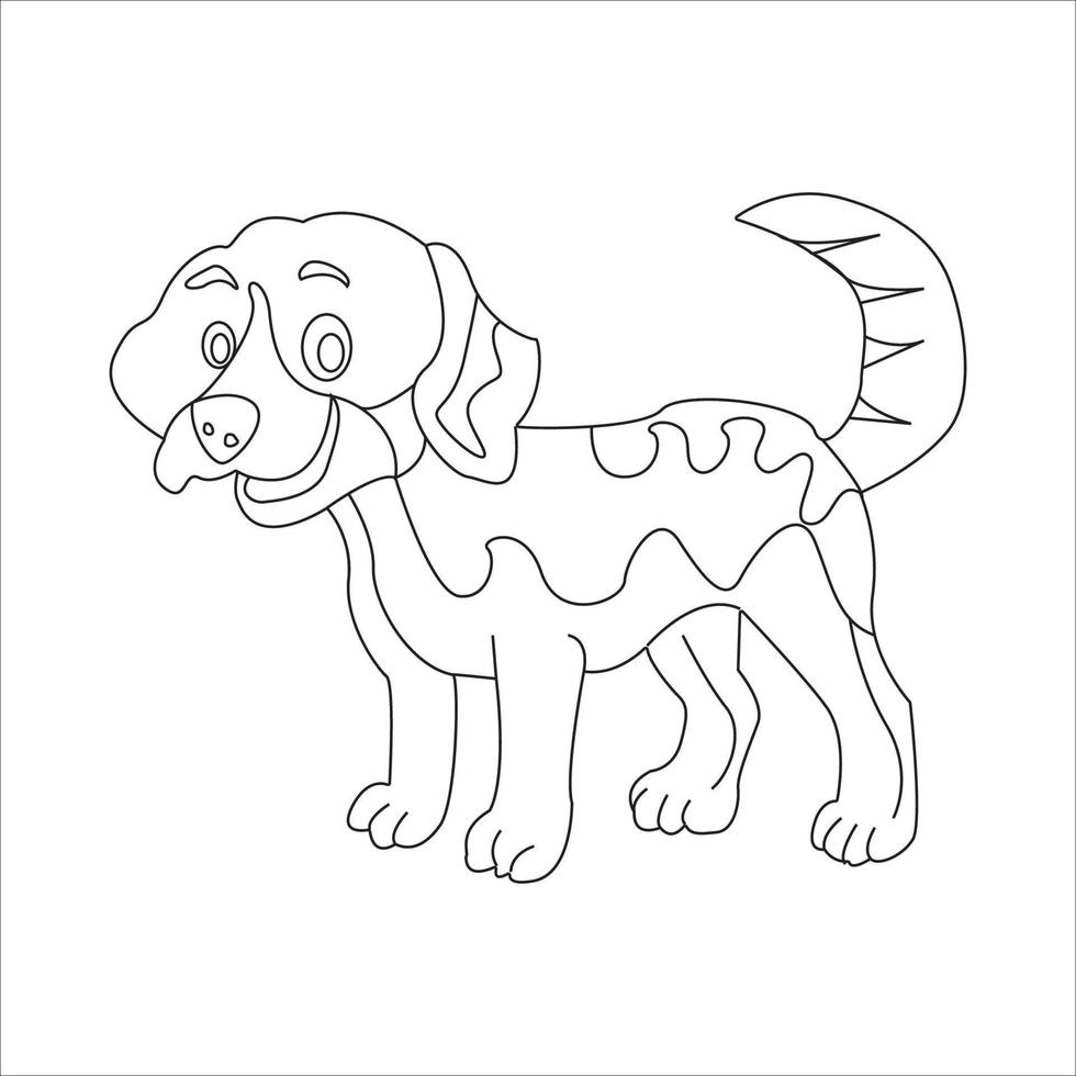 dog coloring page and animal outline design for those who love puppy vector