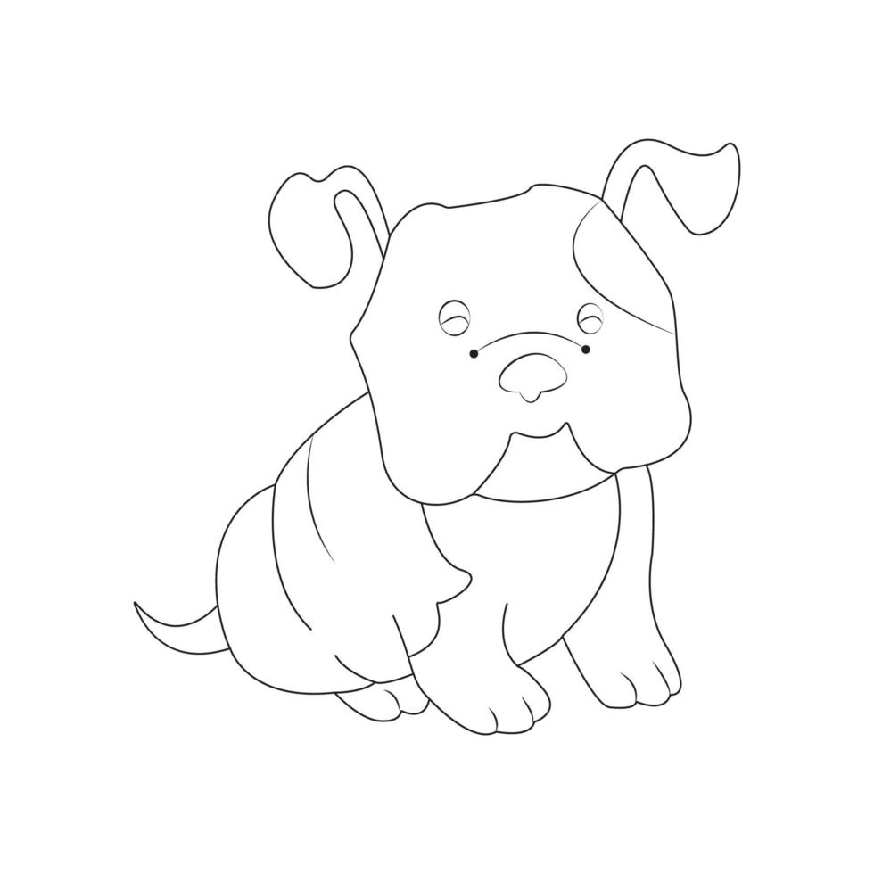 página para colorear de perros y diseño de contorno de animales para niños vector