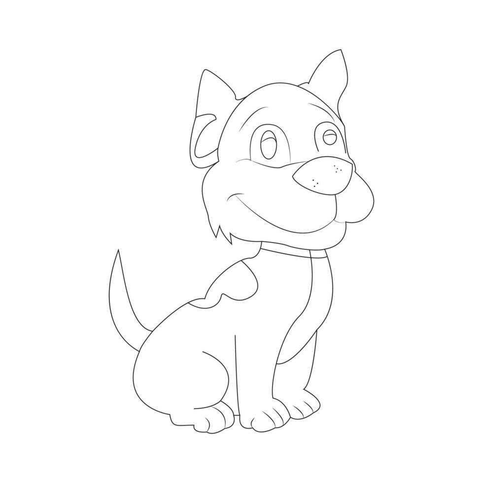 dog coloring page and animal outline design for kids vector