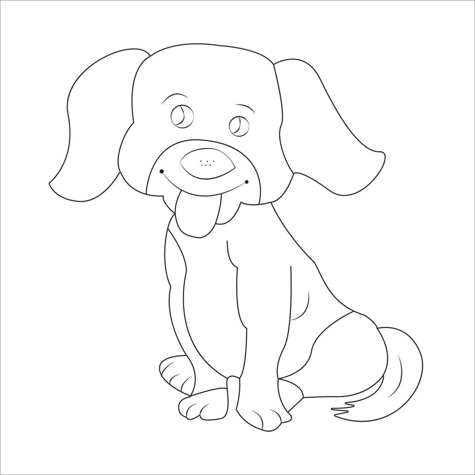 dog coloring page and animal outline design for those who love puppy vector