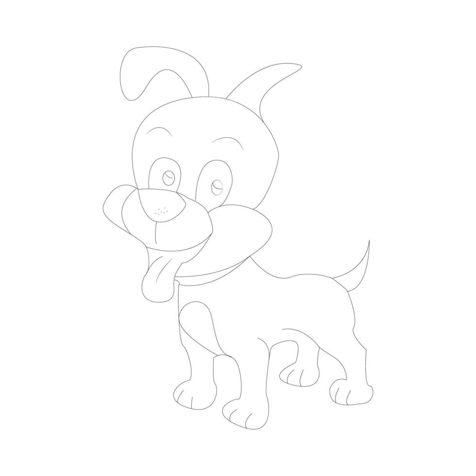 dog coloring page and animal outline design for kids vector