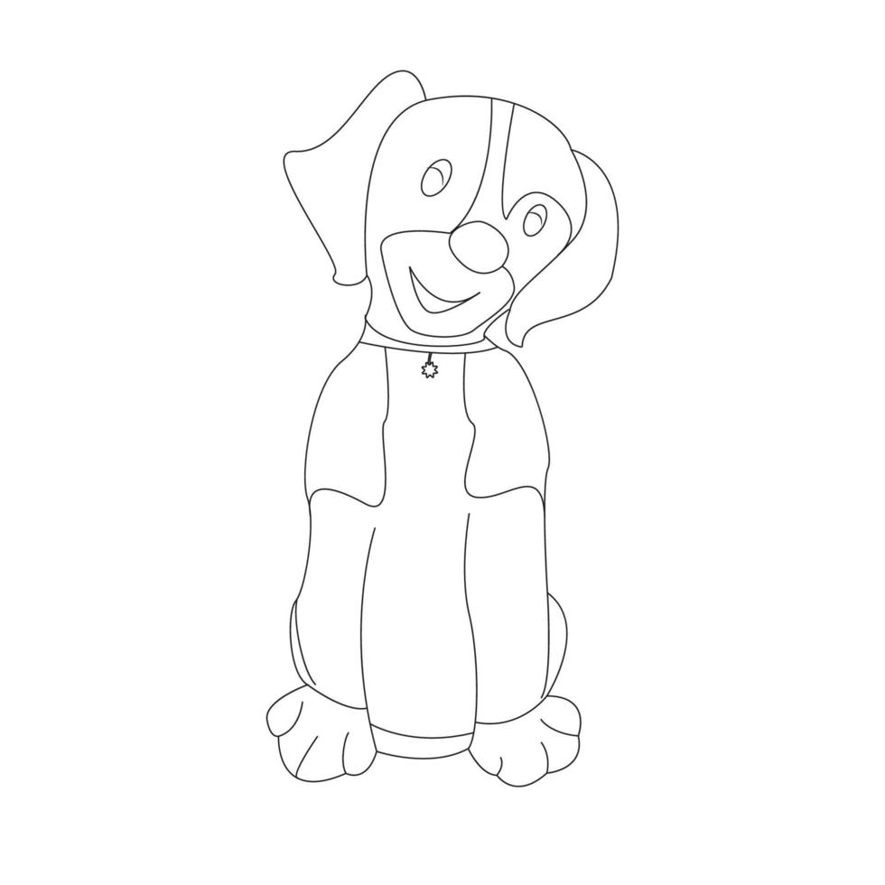 dog coloring page and animal outline design for kids vector