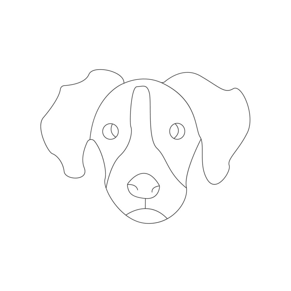 dog coloring page and animal outline design for kids vector