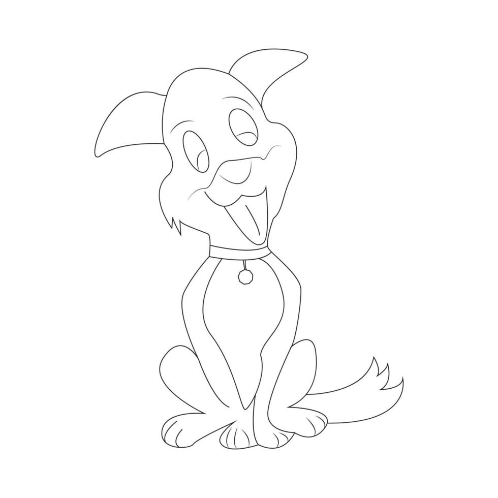 dog coloring page and animal outline design for kids vector